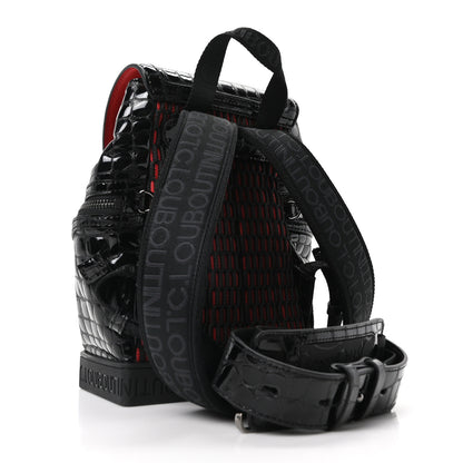 Christian Louboutin Calfskin Alligator Embossed Small Explorafunk Backpack Black 5 of 17