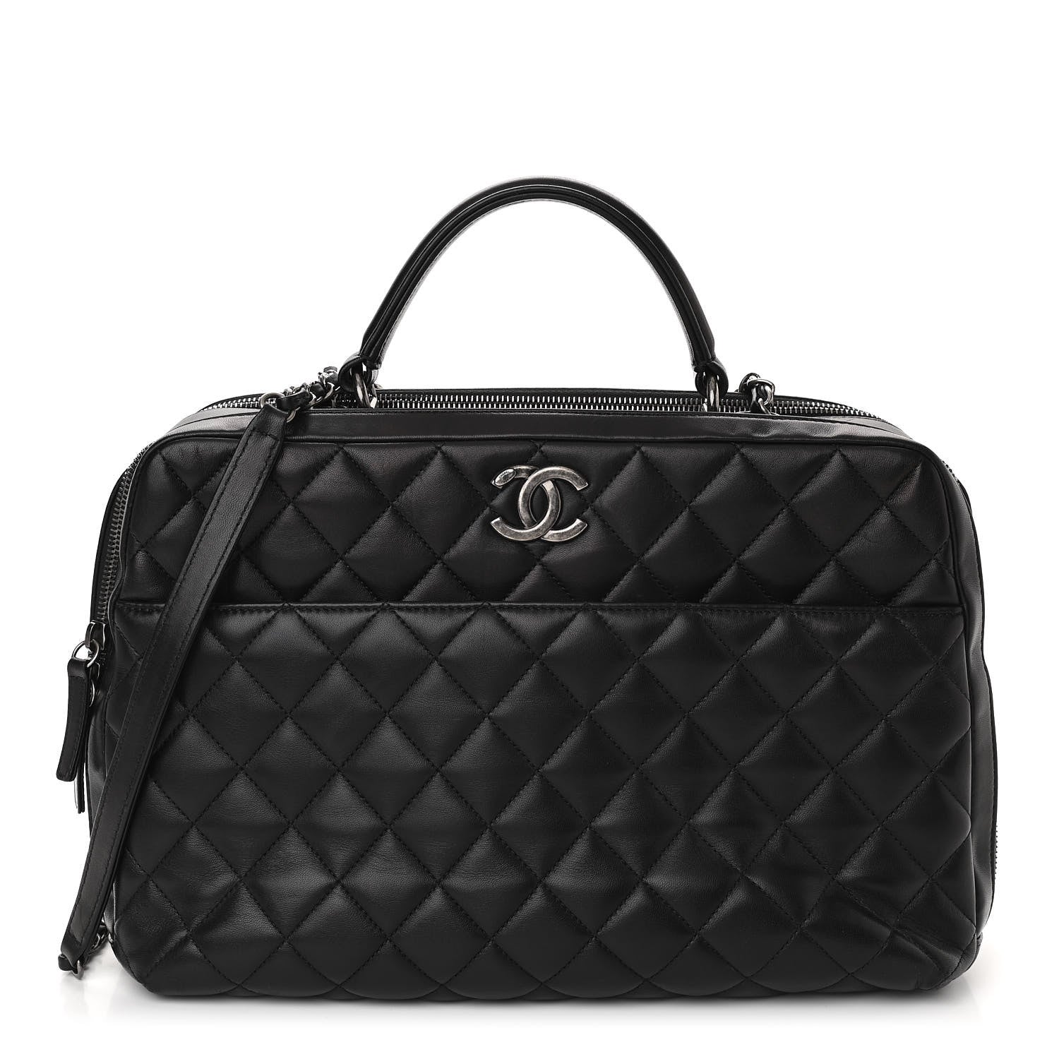 Chanel Lambskin Quilted Large Trendy CC Bowling Bag Black 1 of 12