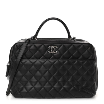 Chanel Lambskin Quilted Large Trendy CC Bowling Bag Black 1 of 12