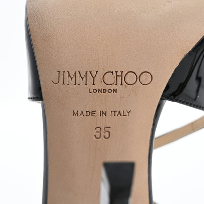 Jimmy Choo Patent Calfskin Lance Sandals 35 Black 7 of 10