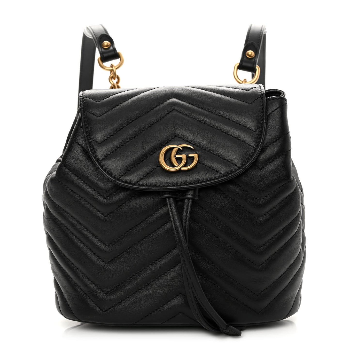 Calfskin Matelasse GG Marmont Flap Backpack Black