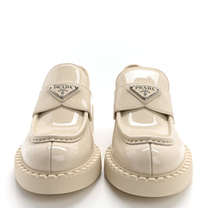 Prada Vernice Triangle 50mm Loafers 37.5 Avorio 2 of 12
