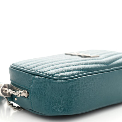 Saint Laurent Grain De Poudre Matelasse Monogram Mini Lou Camera Bag Petrol Green 8 of 9