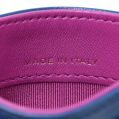 Chanel Lambskin Quilted Card Holder Blue Pink 7 of 9