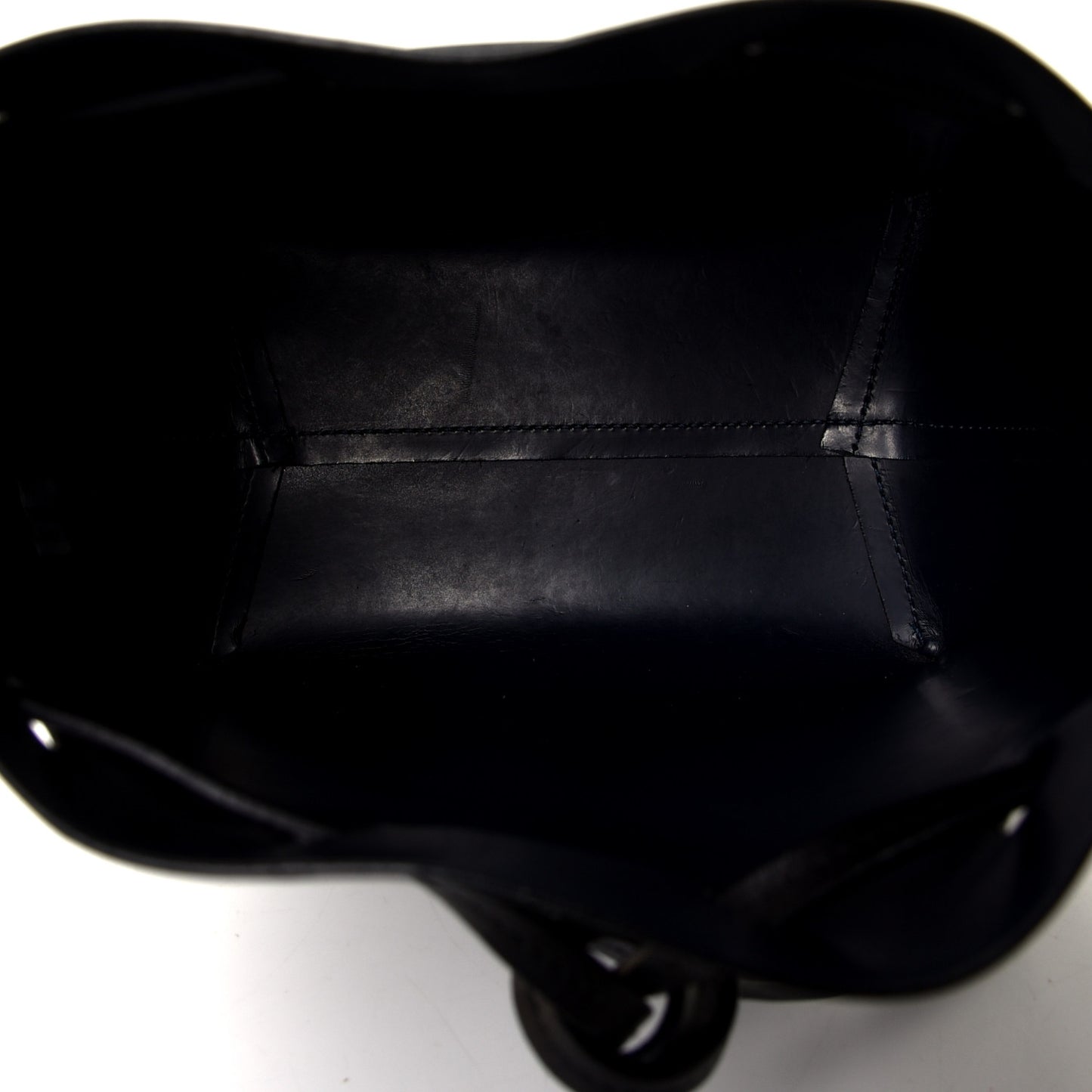 Vegetable Tanned Calfskin Mini Bucket Bag Black