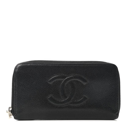 Chanel Caviar Large Timeless CC Zip Around Wallet Black 1 of 9