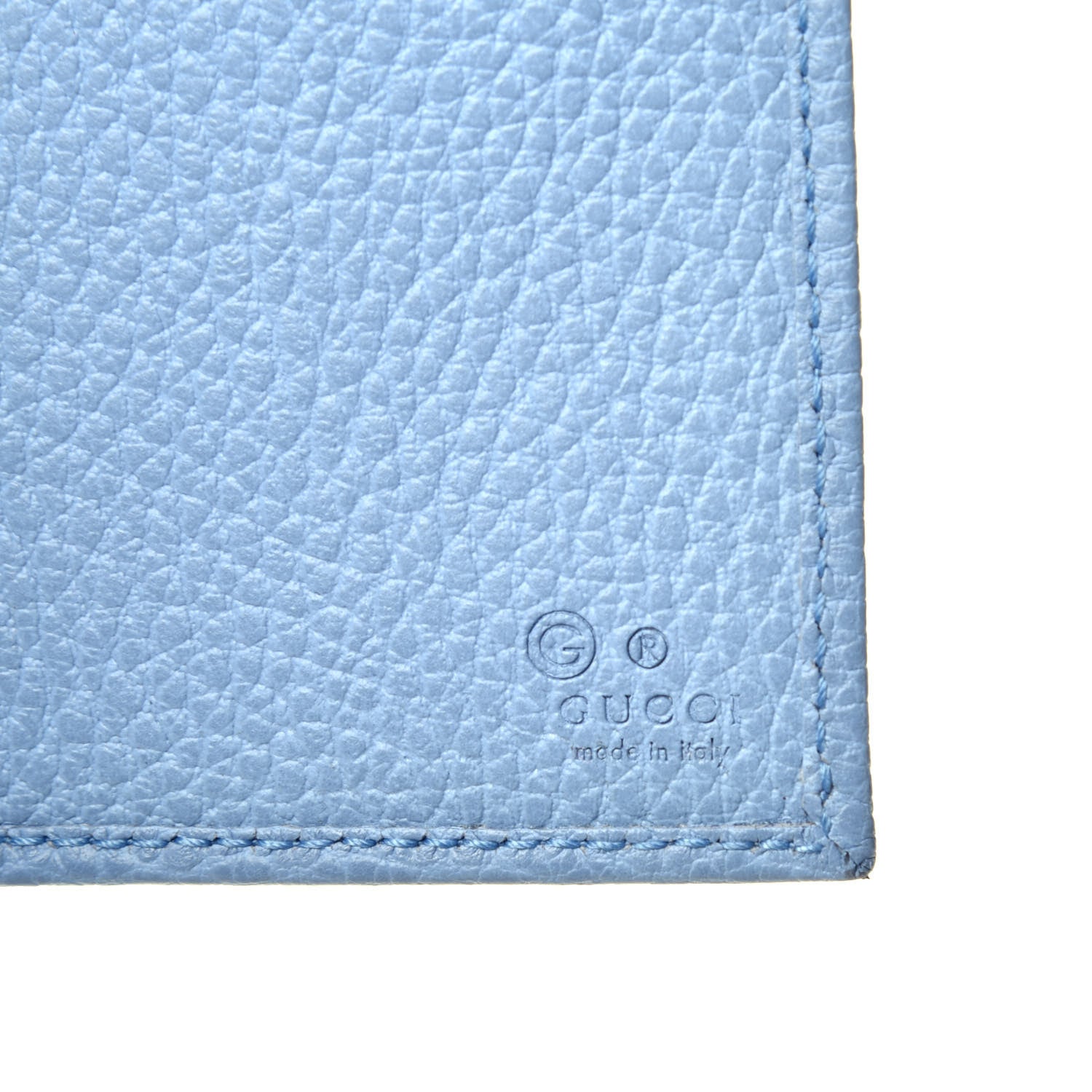 Gucci Monogram Dollar Calfskin Continental Flap Wallet Beige Ebony Mineral Blue 6 of 6
