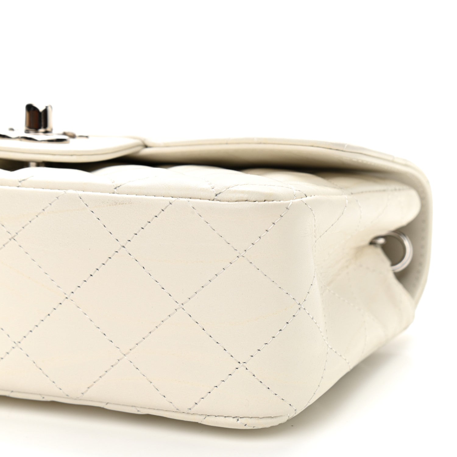 Chanel Calfskin Quilted Mini Rectangular Flap White 10 of 13