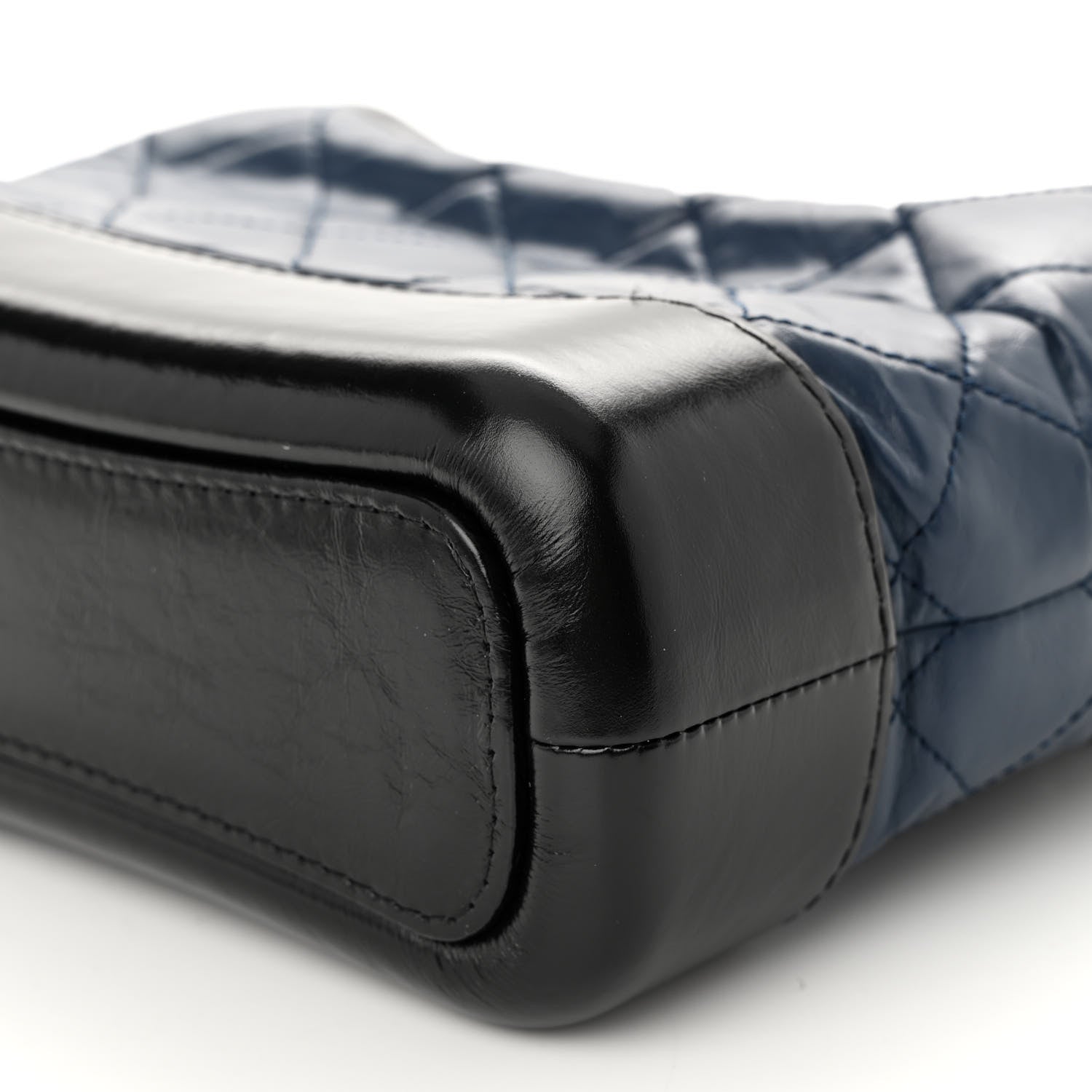 Chanel Aged Calfskin Quilted Small Gabrielle Hobo Navy Black 10 of 10