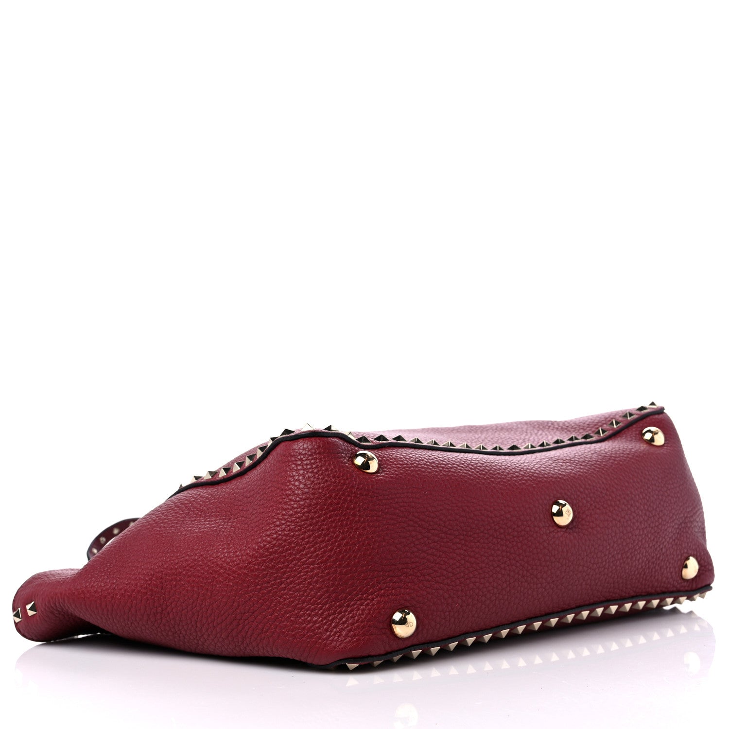Valentino Garavani Pebbled Calfskin Medium Rockstud Tote Camelia 4 of 9