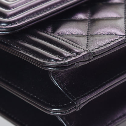 Chanel Iridescent Calfskin Quilted North South Boy Flap Black 9 of 14