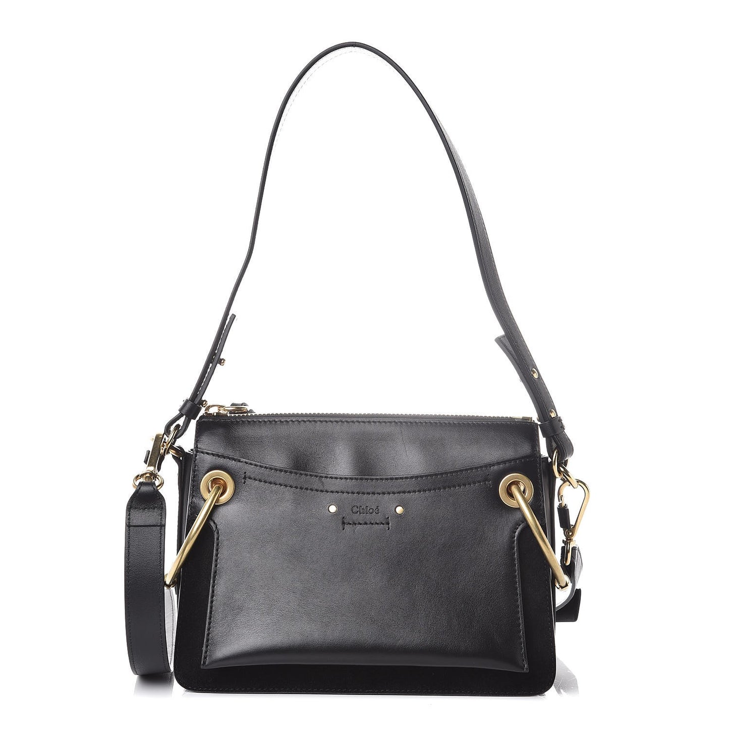 Calfskin Suede Small Roy Bag Black