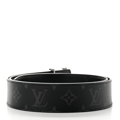 Louis Vuitton Monogram Eclipse Taigarama 40mm LV Initiales Reversible Belt 100 40 Black 2 of 7