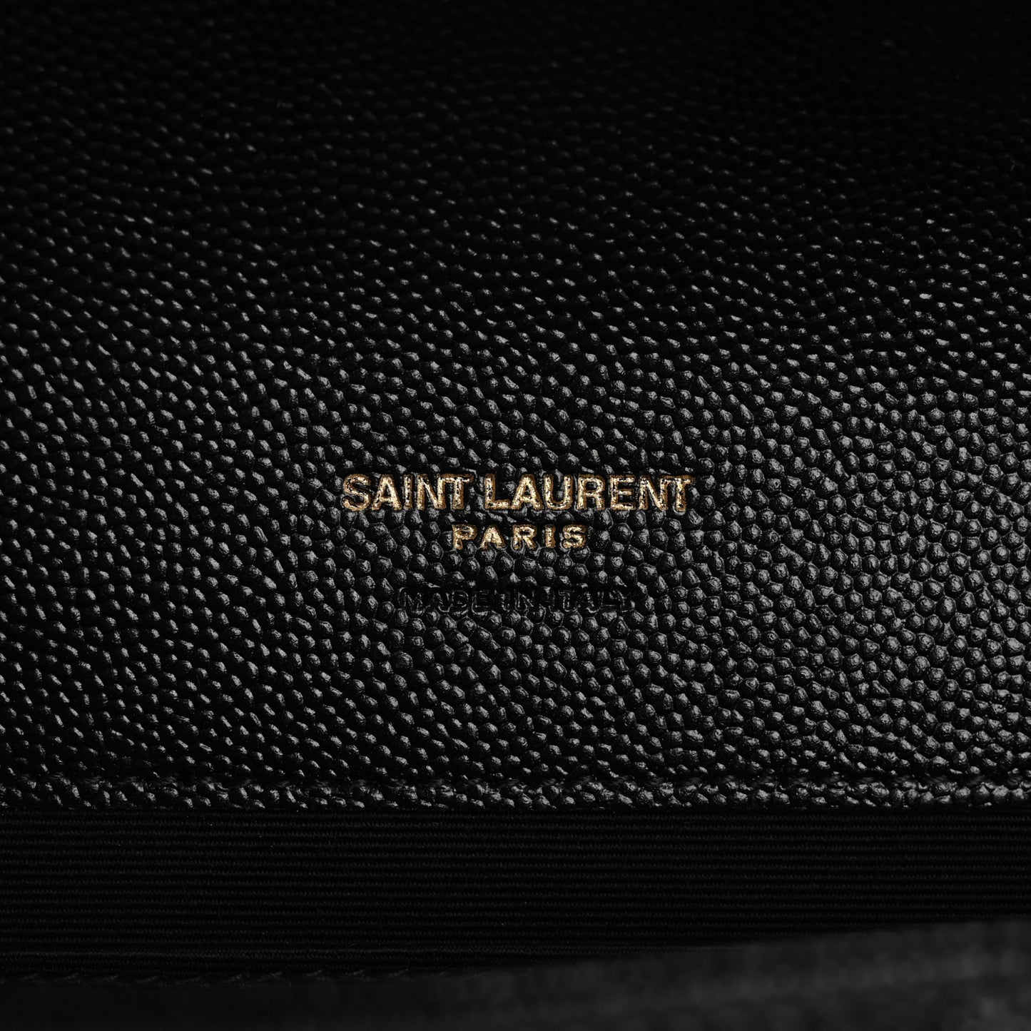 Grain De Poudre Matelasse Chevron Monogram Envelope Clutch Black