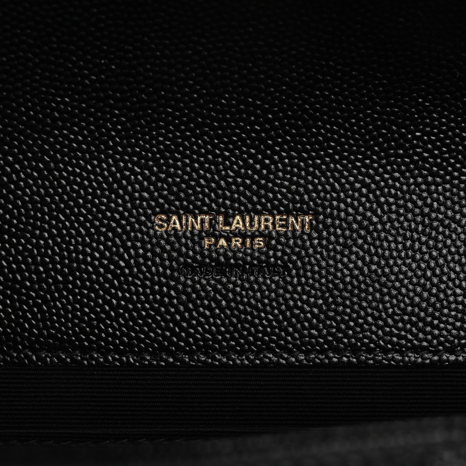 Saint Laurent Grain De Poudre Matelasse Chevron Monogram Envelope Clutch Black 6 of 8