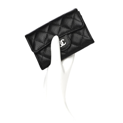 Chanel Caviar Quilted Flap Card Holder Wallet Black 2 of 11