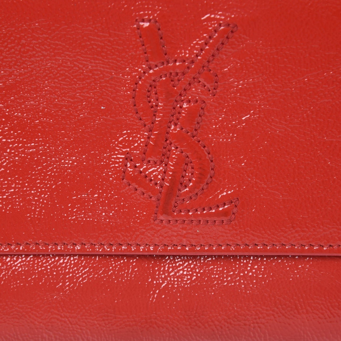 Textured Patent Small Belle De Jour Clutch Red