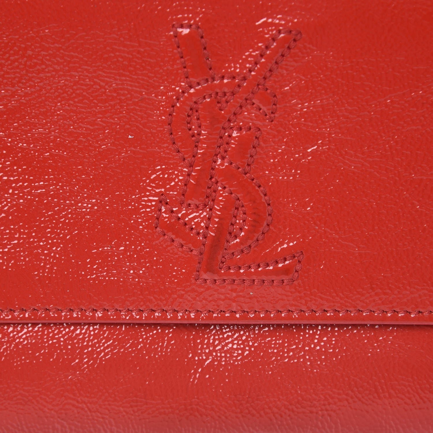 Saint Laurent Textured Patent Small Belle De Jour Clutch Red 8 of 10