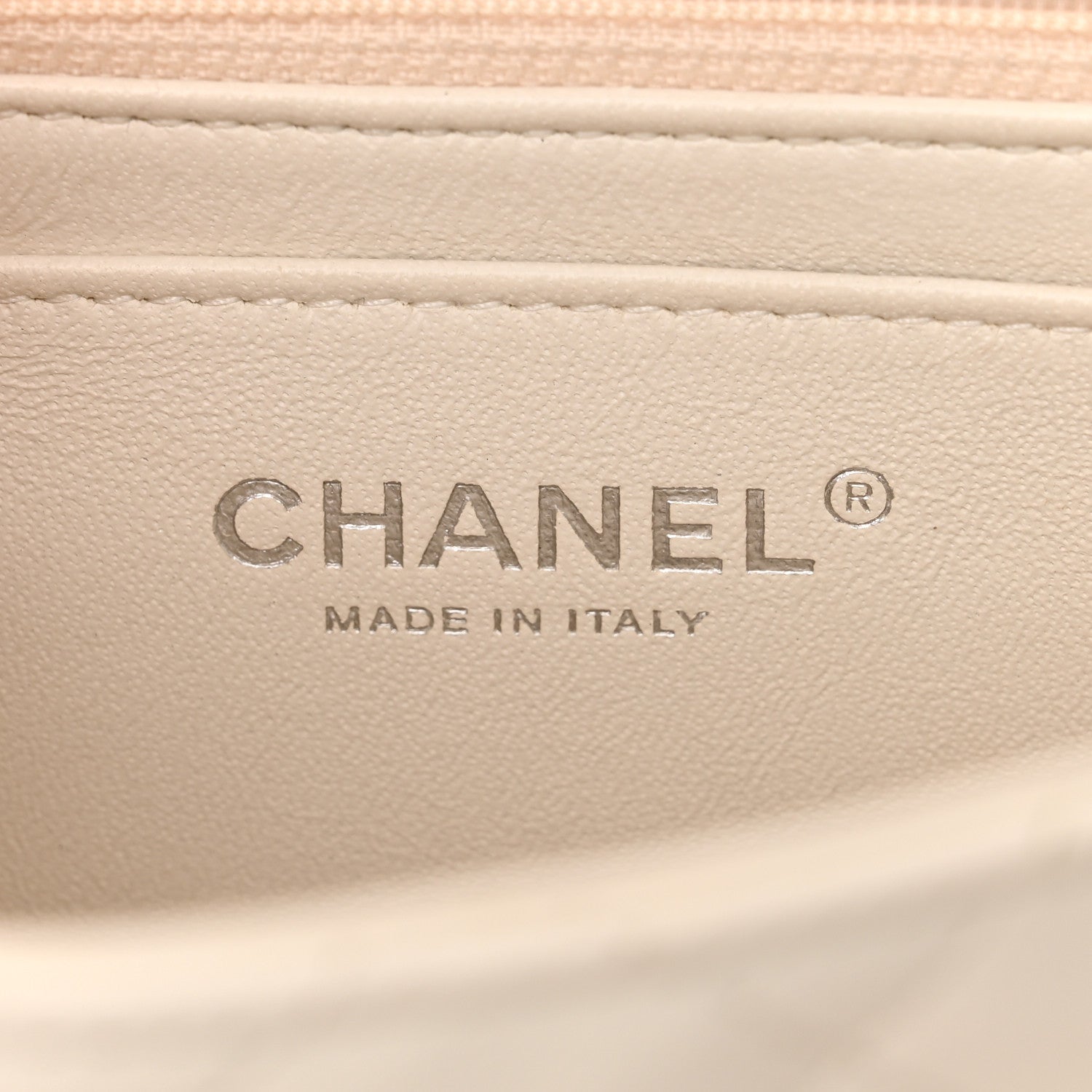 Chanel Crumpled Calfskin Quilted Mini Square Flap White 6 of 12