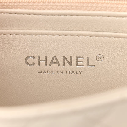Chanel Crumpled Calfskin Quilted Mini Square Flap White 6 of 12