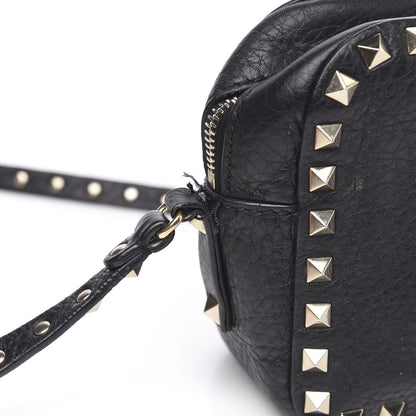 Valentino Garavani Pebbled Calfskin Rockstud Camera Crossbody Bag Black 10 of 14
