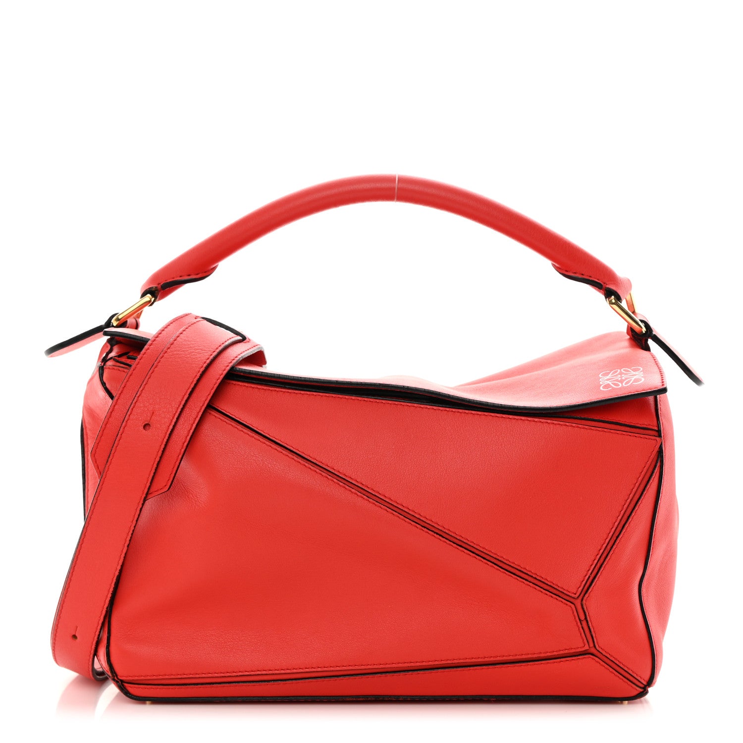 Loewe Calfskin Medium Puzzle Bag Scarlet 1 of 17