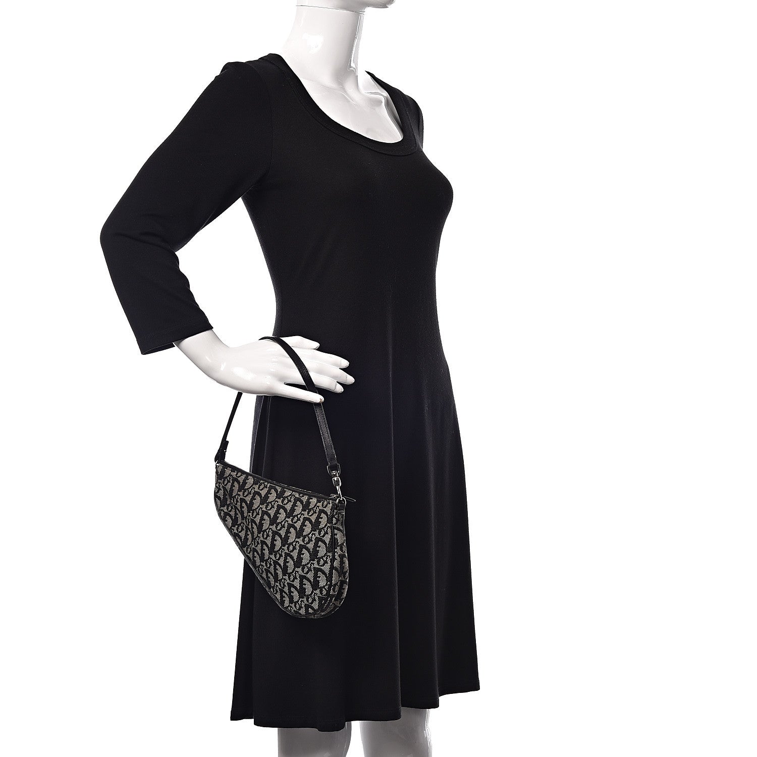 Christian Dior Monogram Mini Saddle Pochette Black 2 of 10