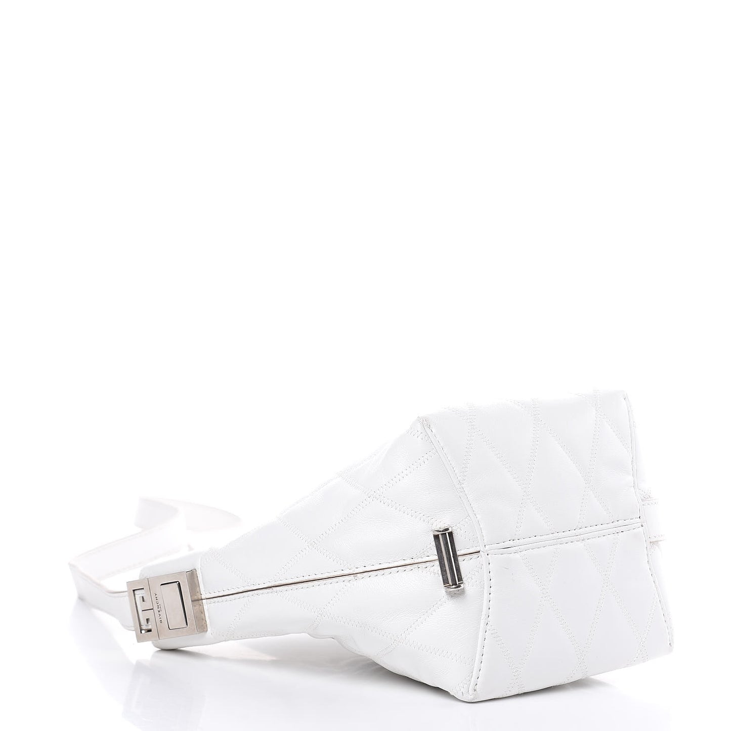 Lambskin Quilted Mini GV Bucket Bag White