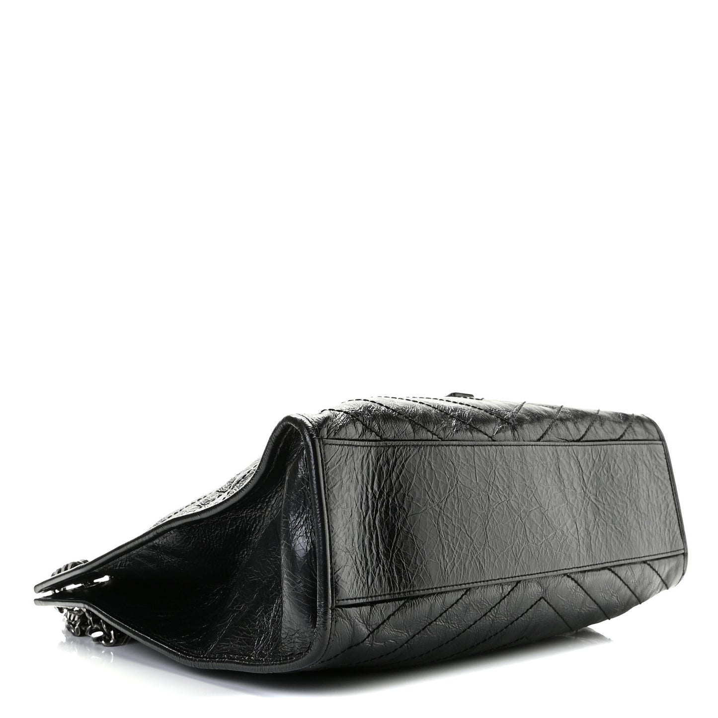 Crinkled Calfskin Matelasse Monogram Niki Shoulder Bag Black