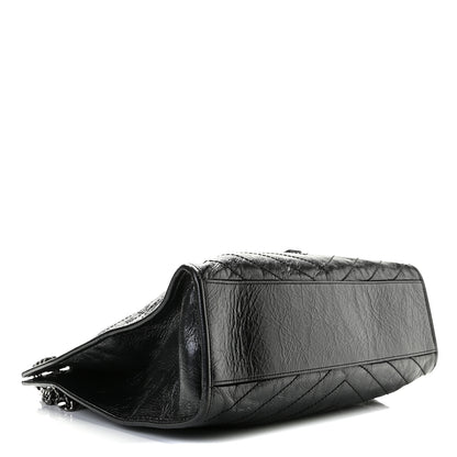Saint Laurent Crinkled Calfskin Matelasse Monogram Niki Shoulder Bag Black 4 of 9