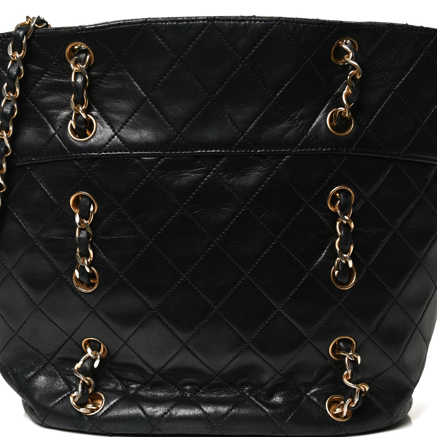 Chanel Lambskin Quilted Shopper Tote Black 11 of 11