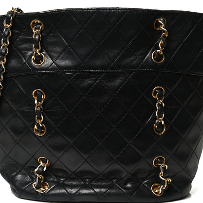 Chanel Lambskin Quilted Shopper Tote Black 11 of 11