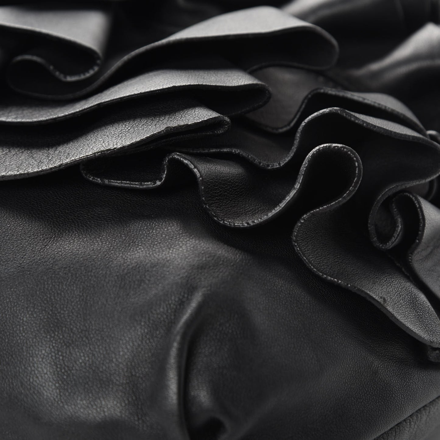 Nappa Pleated Tote Black