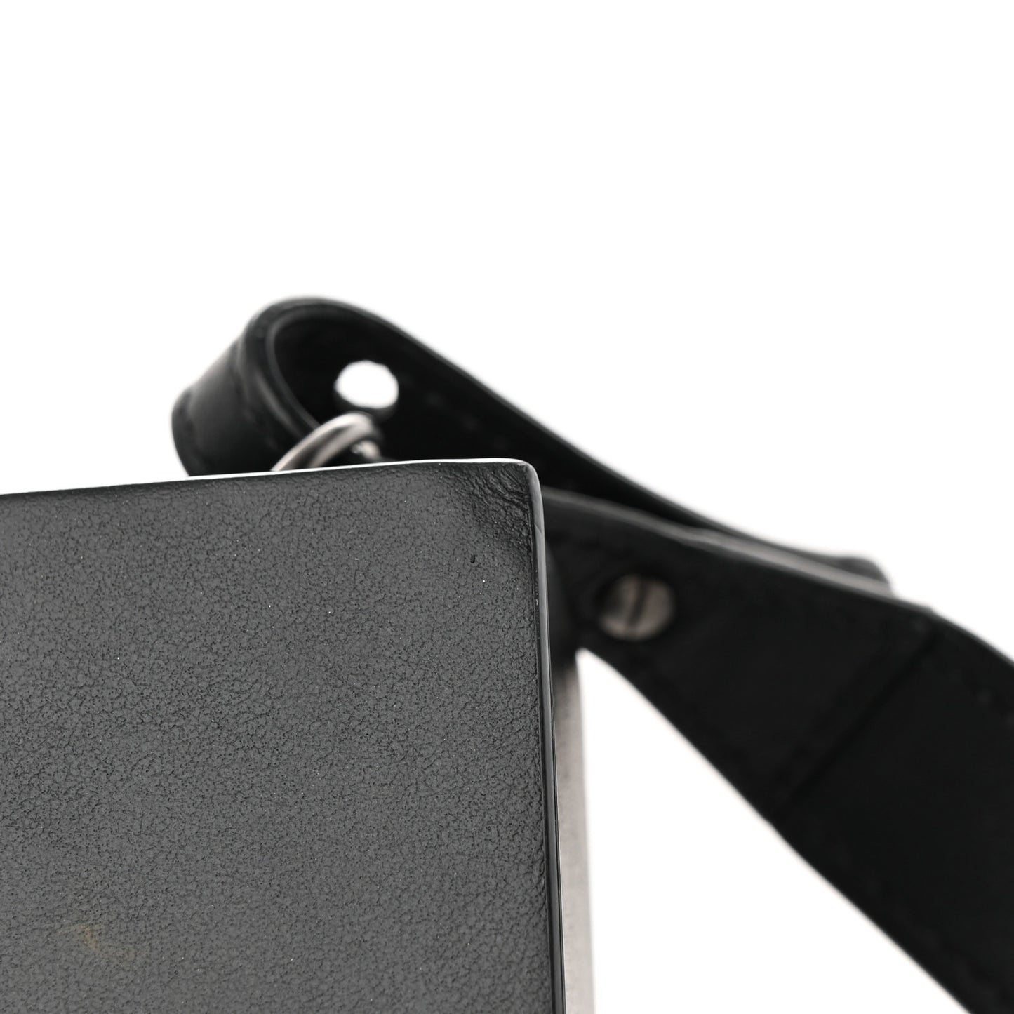 Vitello Grace Light Logo Horizontal Box Crossbody Bag Black