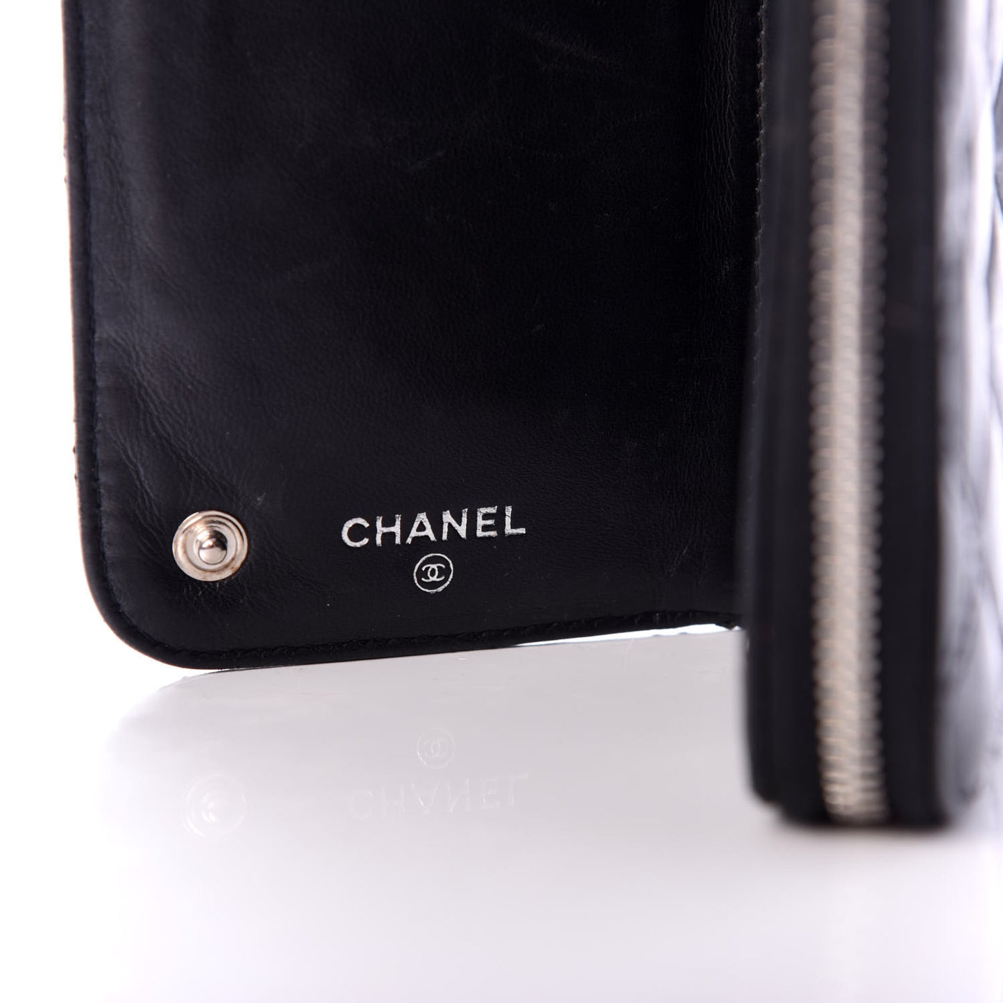 Aged Calfskin Quilted Paris New York PNY Wallet Black