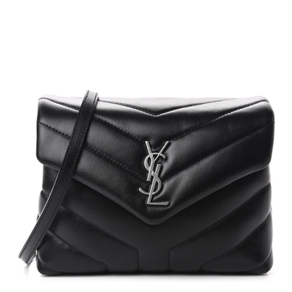 Saint Laurent Calfskin Y Quilted Monogram Toy Loulou Crossbody Bag Black 1 of 13