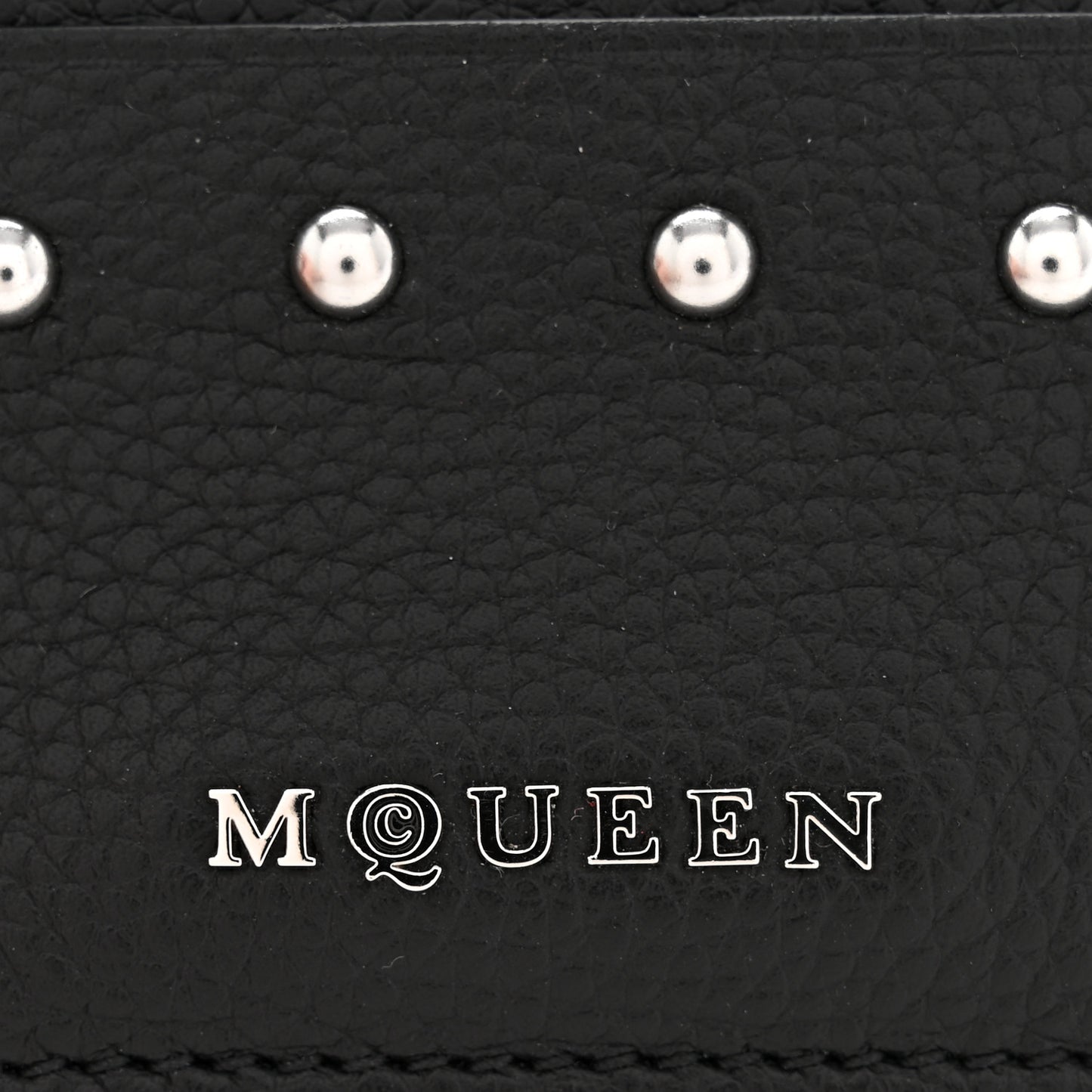 Grained Calfskin Sling Stud Card Holder Black