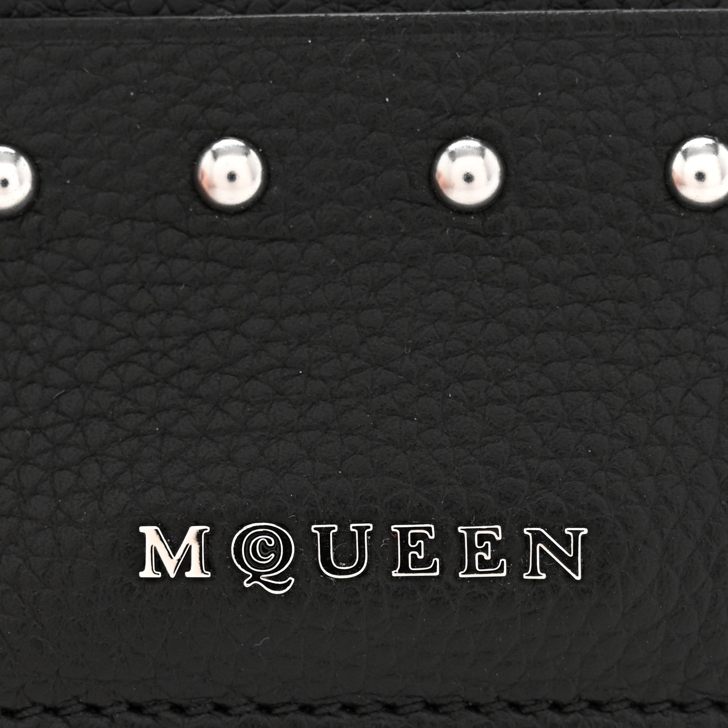 Alexander McQueen Grained Calfskin Sling Stud Card Holder Black 9 of 10