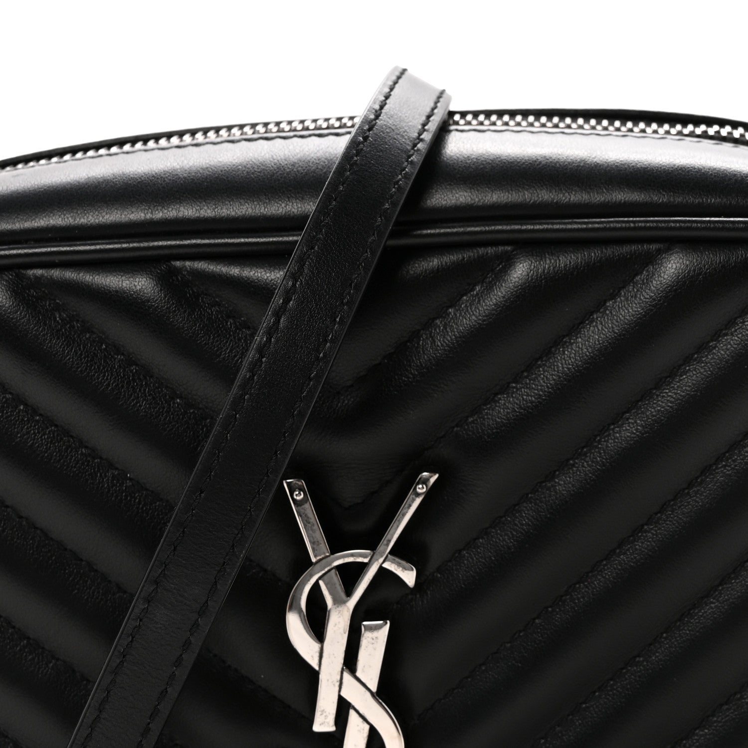 Saint Laurent Calfskin Matelasse Monogram Lou Camera Bag Black 7 of 9