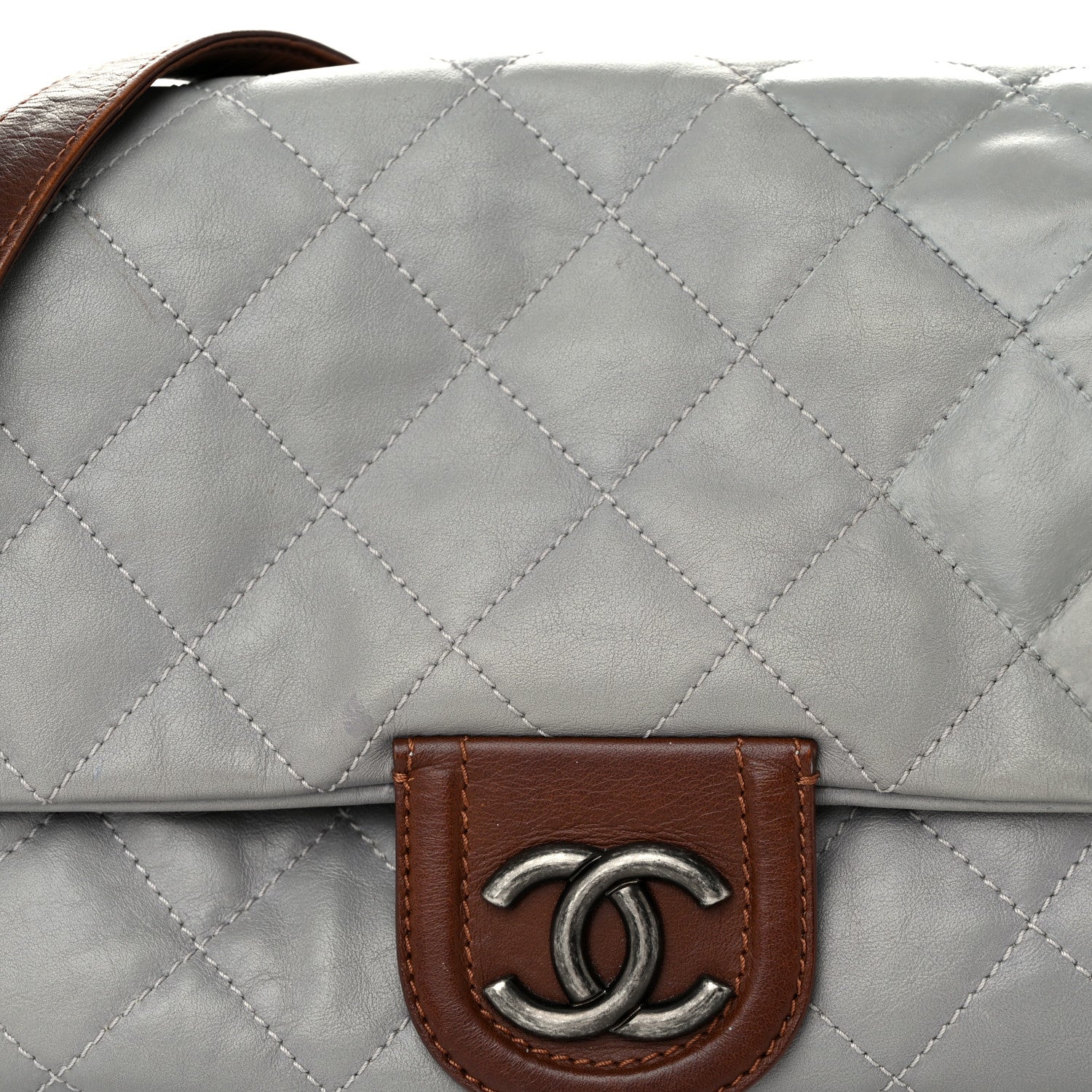 Chanel Calfskin Large Country Chic Flap Grey 8 of 11