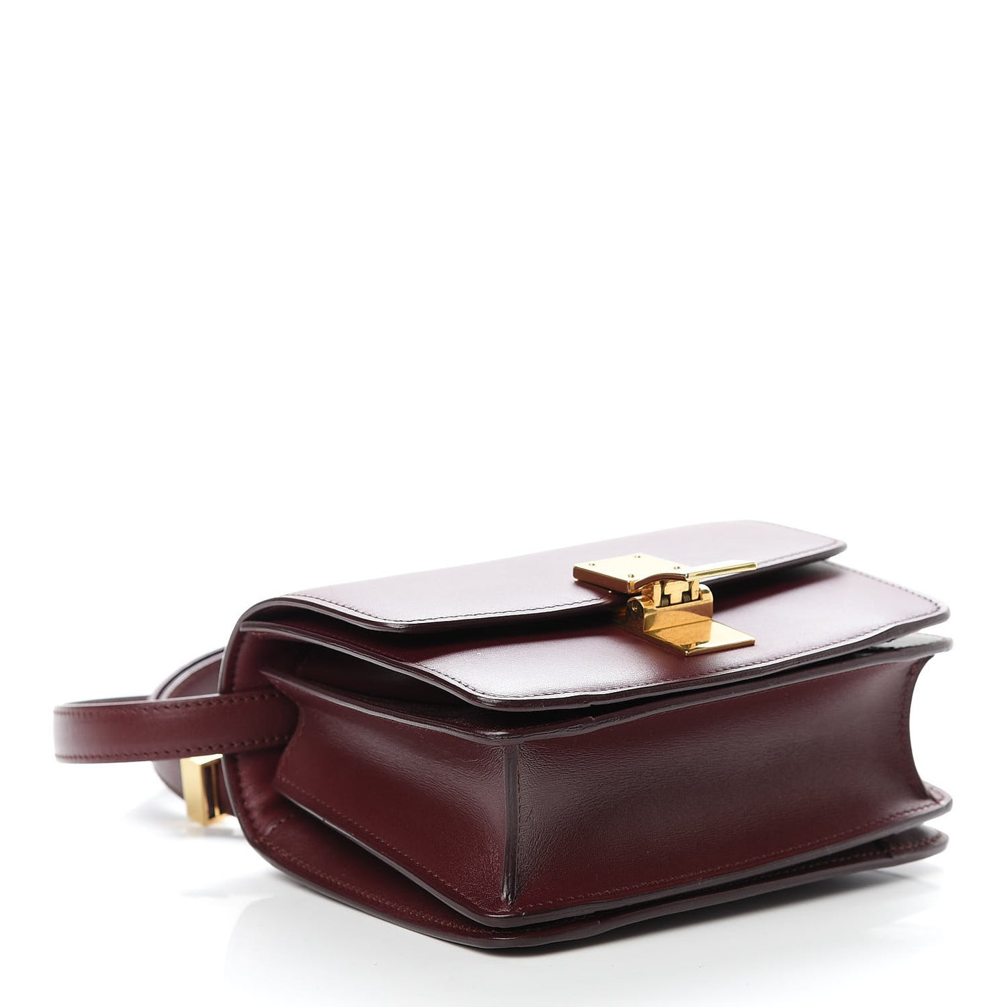 Box Calfskin Small Classic Box Flap Bag Burgundy