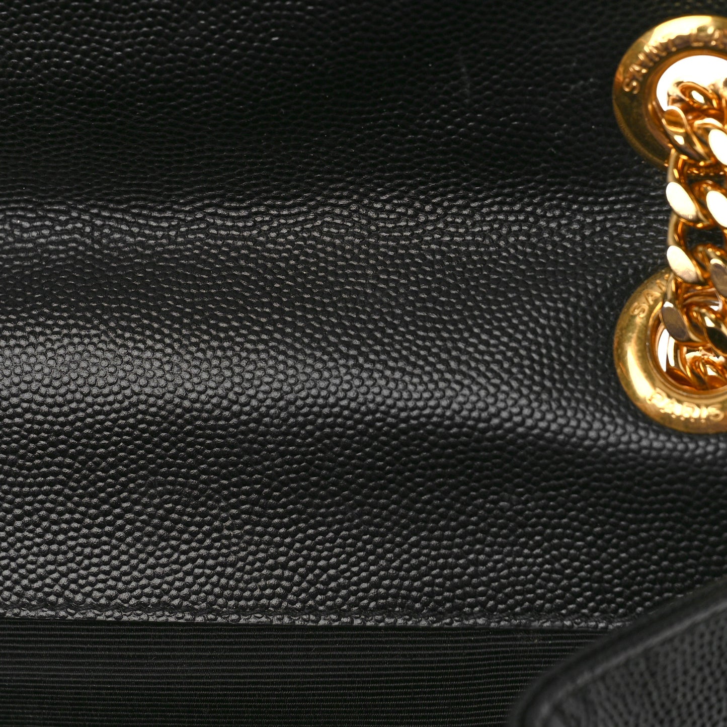 Grain De Poudre Matelasse Chevron Large Monogram Satchel Black