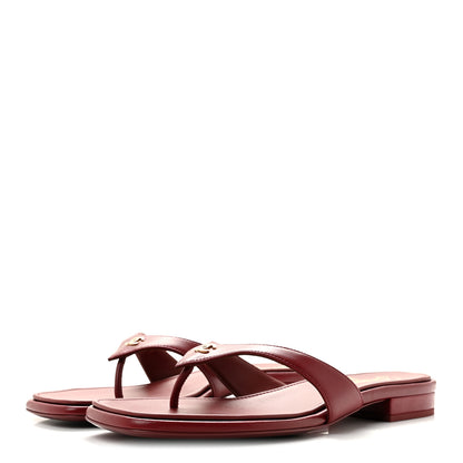 Chanel Lambskin CC Thong Sandals 39 Burgundy 4 of 10