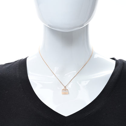 Hermes 18K Rose Gold Diamond Kelly Amulettes Pendant Necklace 3 of 6