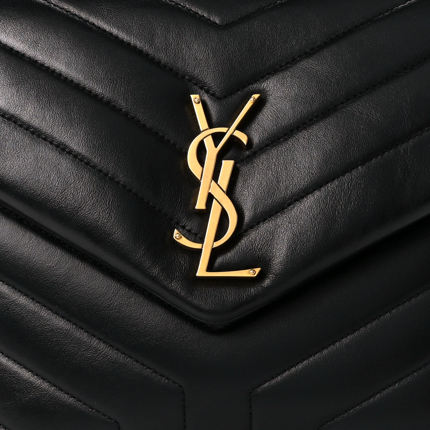 Saint Laurent Calfskin Y Quilted Monogram Medium Loulou Chain Satchel Black 9 of 11
