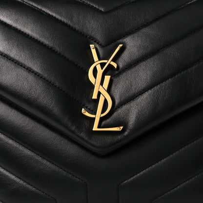 Saint Laurent Calfskin Y Quilted Monogram Medium Loulou Chain Satchel Black 9 of 11