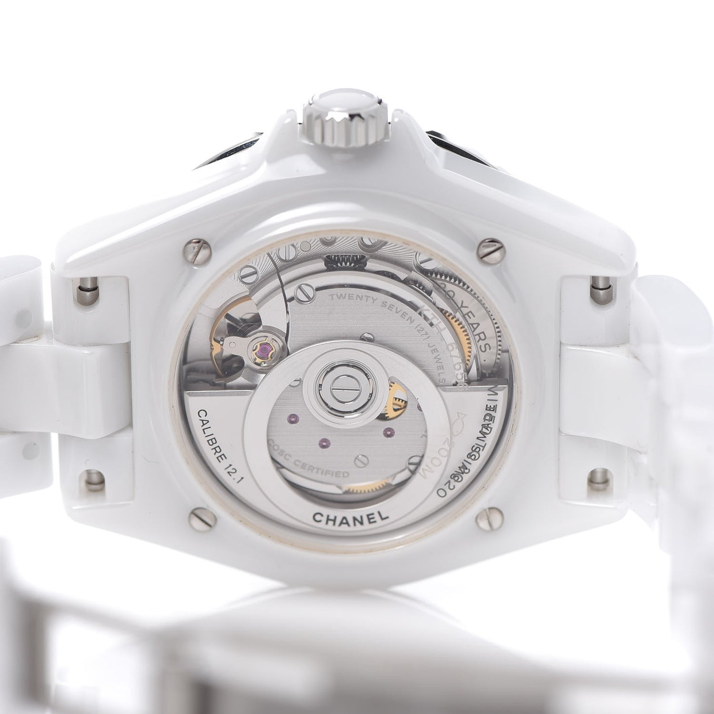 Stainless Steel Ceramic Diamond 38mm J12 Limited Edition Automatic Watch White