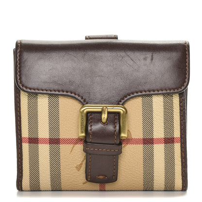 Burberry Haymarket Check Compact Wallet Brown 1 of 5