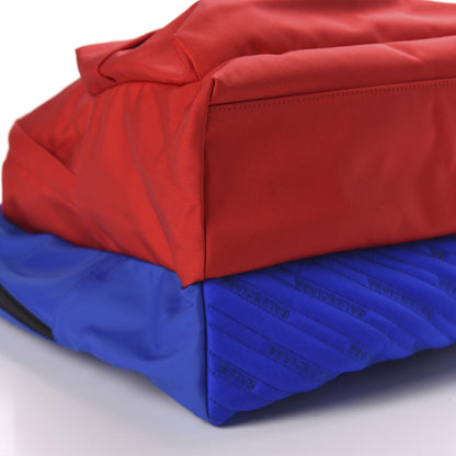 Balenciaga Nylon Logo Embroidered Double Pack Backpack Red Blue 6 of 8