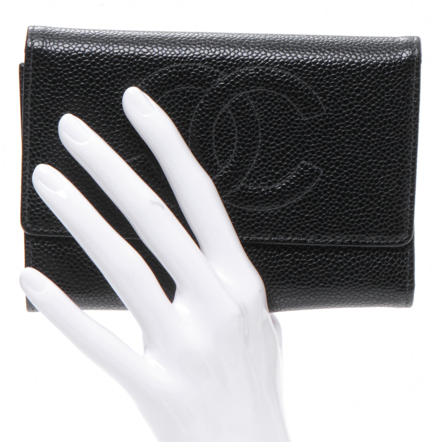 Caviar CC Flap Wallet Black